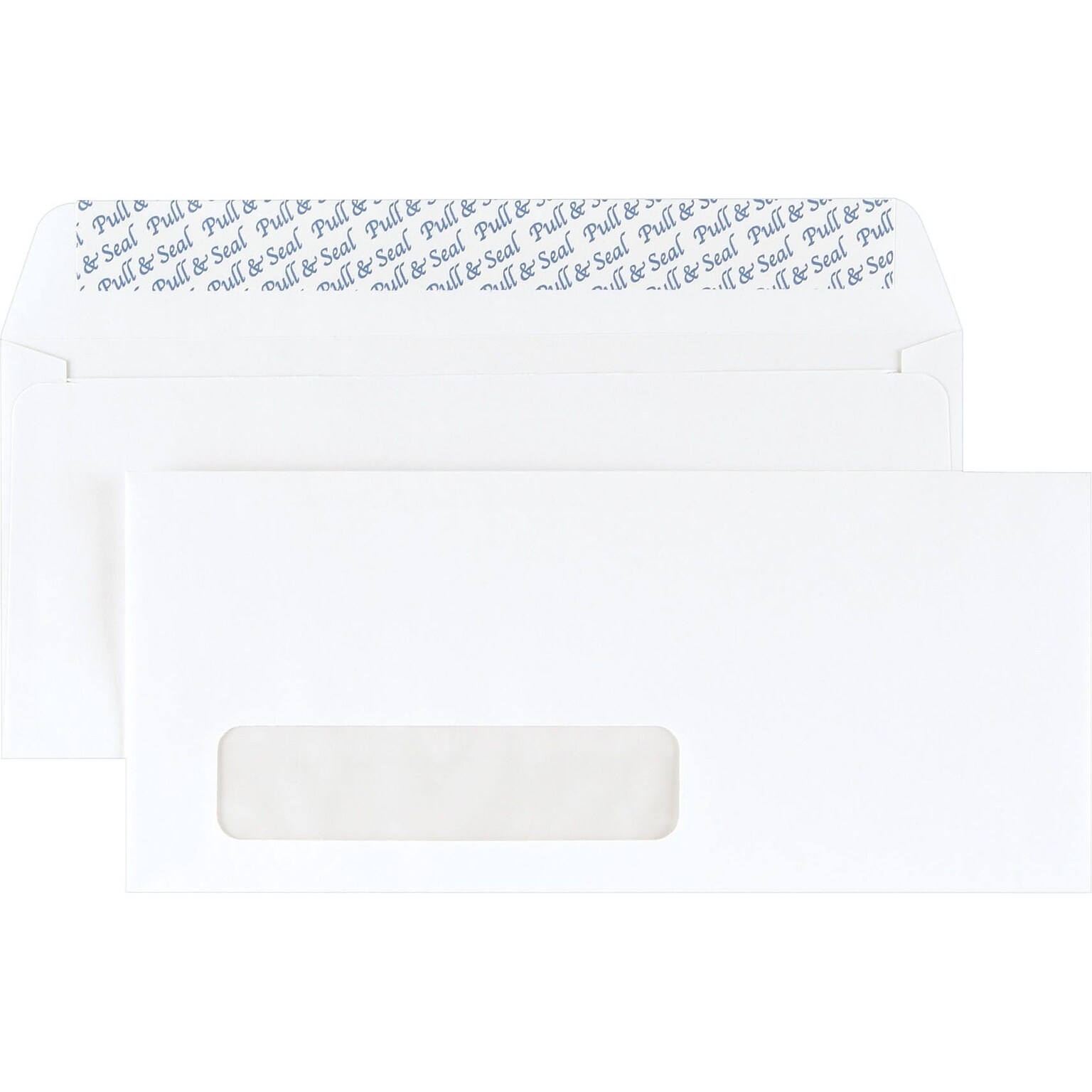 Staples EasyClose Left Window #10 Envelopes, 4 1/8 x 9 1/2, White, 500/Box (381936/17041)