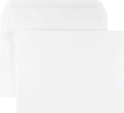 Staples® Wove Side-Opening Booklet Envelopes; 9 x 12, White, 100/Box (473009/19307)