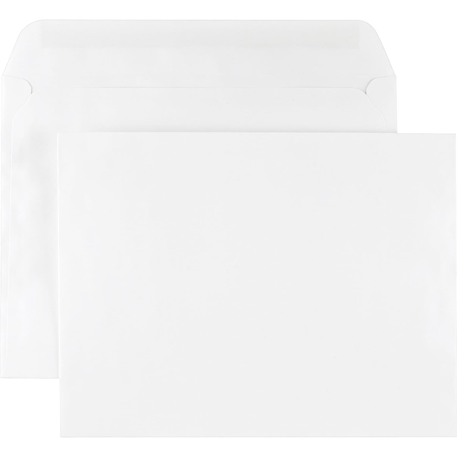 Staples® Wove Side-Opening Booklet Envelopes, 10 x 13, White, 100/Box (487765/14236)