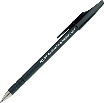 Pilot BetterGrip Ballpoint Pen, Medium Point, Black Ink, Dozen (30050)