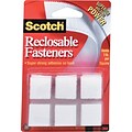 3M™ Scotch® 7/8 x 7/8 Square Reclosable Fastener, White, 24/Pack