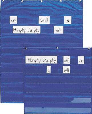 Mini Word/Sentence Pocket Strip Pocket Chart, 28x28, Blue