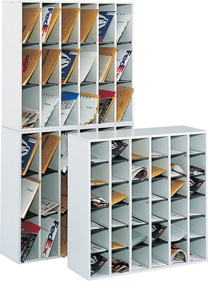 Safco 18-Compartment Mail Sorters, 33.75", Gray/Black (7765GR)