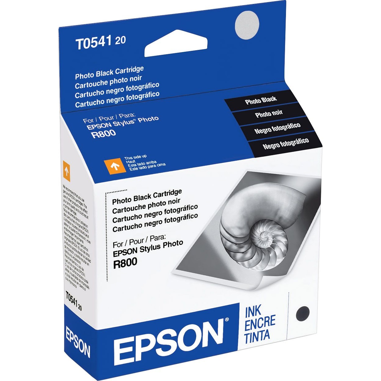 Epson T054 Photo Black Standard Yield Ink Cartridge, Prints Up to 400 Pages (T054120)