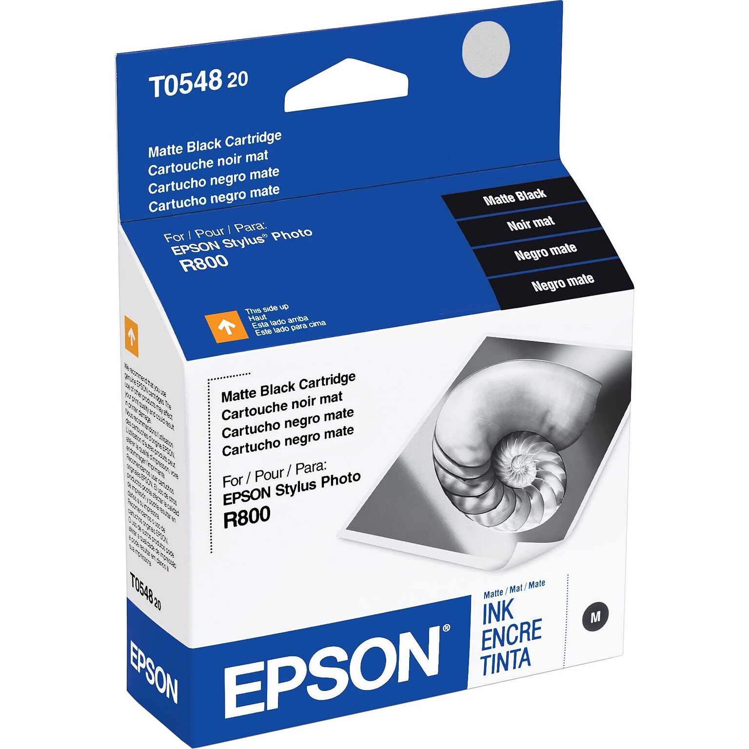 Epson T054 Black Matte Standard Yield Ink Cartridge, Prints Up to 400 Pages (T054820)