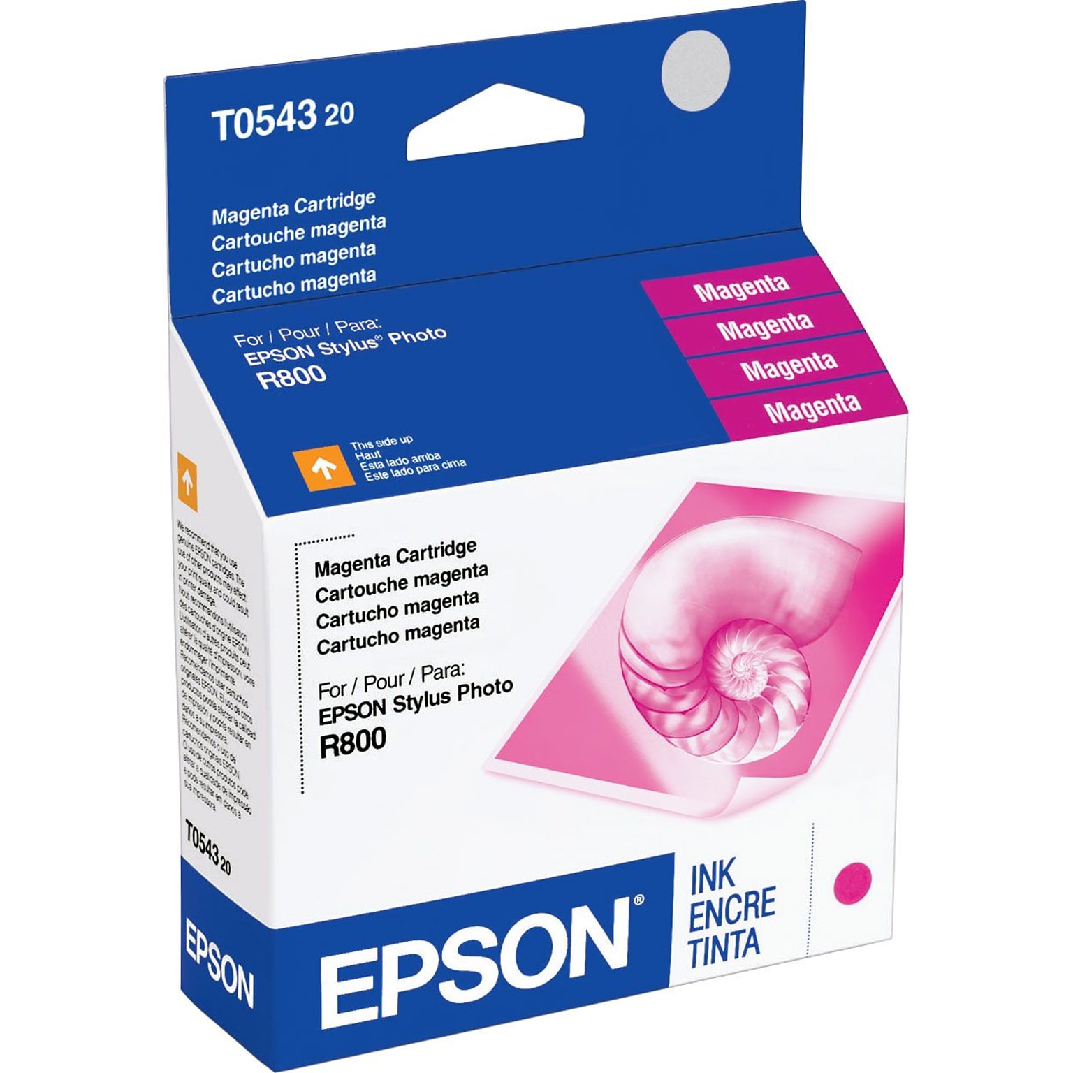Epson T054 Magenta Standard Yield Ink Cartridge, Prints Up to 400 Pages (T054320)