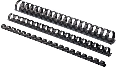 Fellowes 3/4" Plastic Binding Spine Comb, 150 Sheet Capacity, Black, 25/Pack (52509)