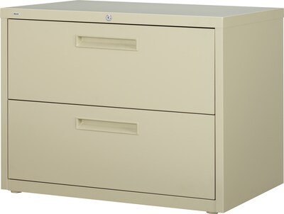 Quill Brand® Lateral File Cabinets; 30" Wide, 2-Drawer, Putty