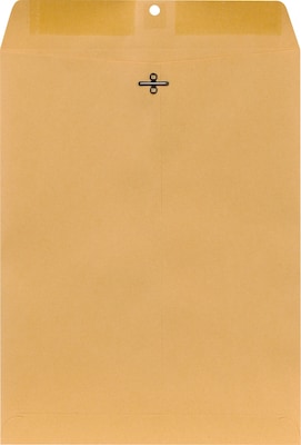 Staples Clasp Closure Kraft Envelopes, 10 x 13, Brown, 12/Pack