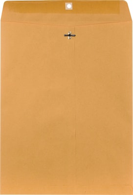 Staples Clasp Envelopes, 12 x 15-1/2, Brown Kraft, 100/Box (472902/19273)