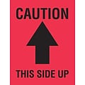 Tape Logic Labels, Caution This Side Up, Arrow, 4 x 3, Red/Black, 500/Roll (DL1720)