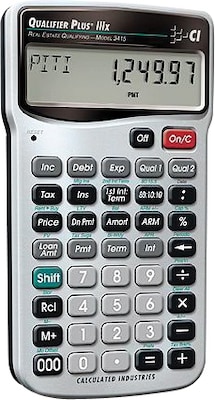 Calculated Industries Qualifier Plus IIIx (3415) Real Estate & Mortgage Calculator, Silver/Black