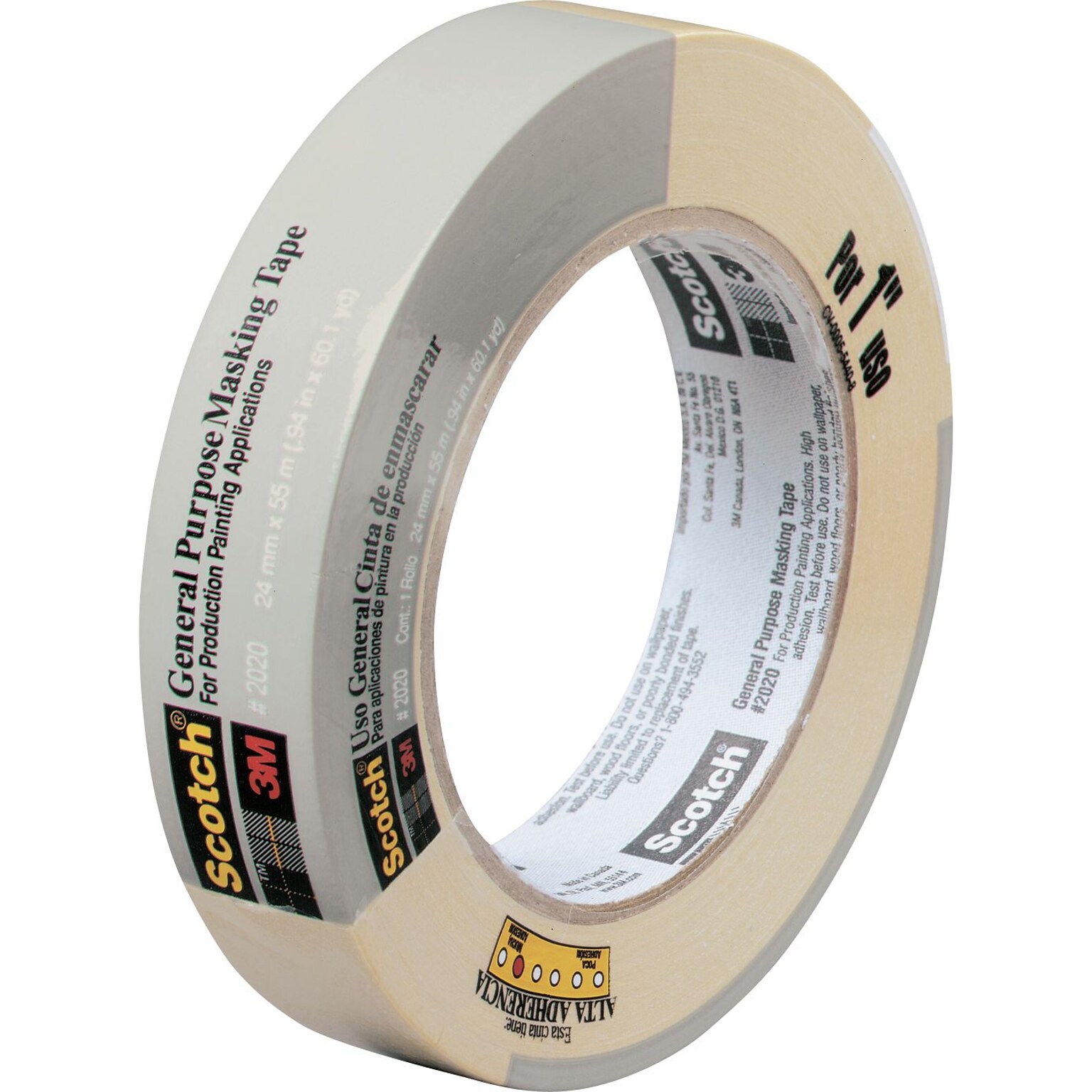 Scotch Masking Tape, 0.94 x 60 yds., Beige (2020-1A-BK)