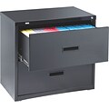 Quill Brand® Lateral File Cabinets; 30 Wide, 2-Drawer, Black
