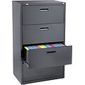 Quill Brand® 4-Drawer 30W Lateral File Cabinet; Black, Letter/A4/Legal (15216)