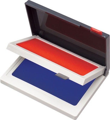 Cosco Two-Color Felt Stamp Pads, Red/Blue Ink (090429)