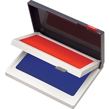 Cosco Two-Color Felt Stamp Pads, Red/Blue, 2 3/4 x 4 1/4 (090429)
