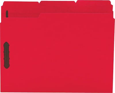 Staples® Reinforced Classification Folders, 2 Expansion, Letter Size, Red, 50/Box (TR18345)