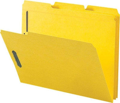 Staples® Reinforced End Tab Classification Folders, 2 Expansion, Letter Size, Yellow, 50/Box (TR183