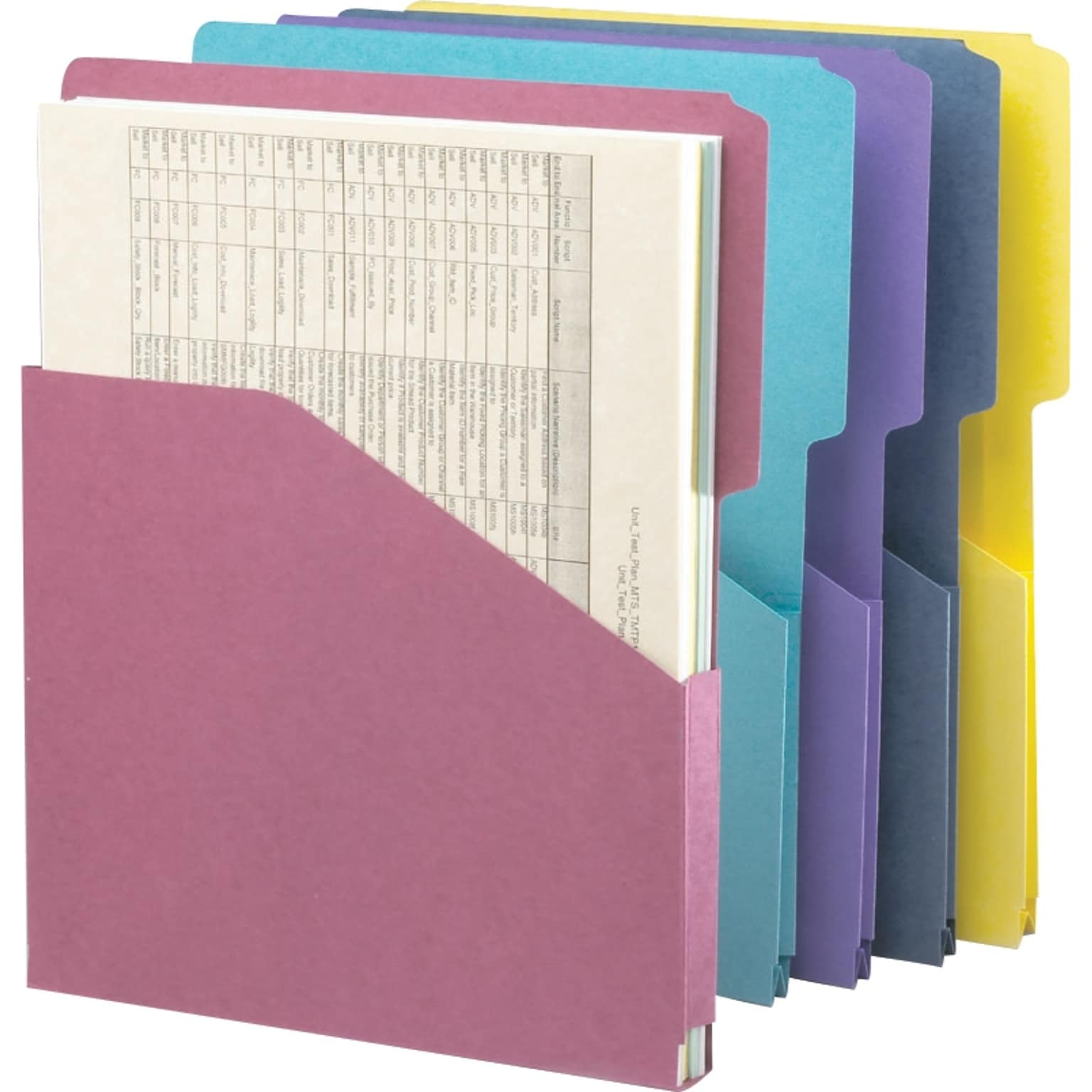 Smead Organized Up 10% Recycled File Jacket, 1 Expansion, Letter Size, Assorted, 5/Pack (75445)