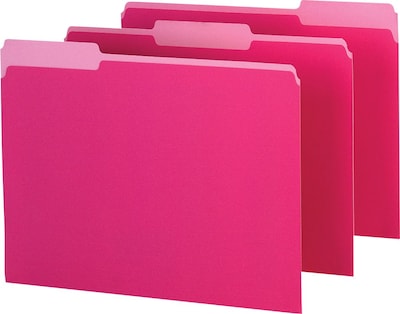 Pendaflex File Folder, 1/3-Cut Tab, Letter Size, Pink, 100/Box (4210 1/3 PIN)