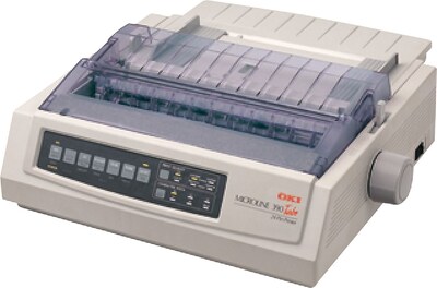 OKI Microline USB/Parallel Monochrome Dot Matrix Printer, White/Gray (62411901)