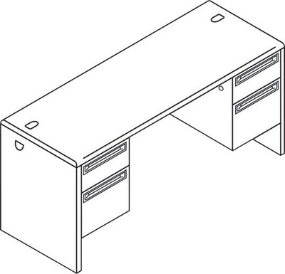 HON® 38000 Series Kneespace Credenza with Locks, Mahogany/Charcoal, 29 1/2H x 60W x 24D