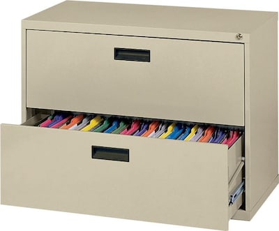 MBI® 2-Drawer Lateral File Cabinet, 26-5/8Hx36Wx18D, Putty