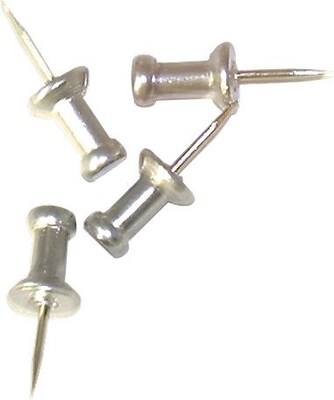 Gem Push Pins, Silver, 100/Box (CPAL5)