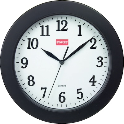 Staples® Round Wall Clock, 10, Black