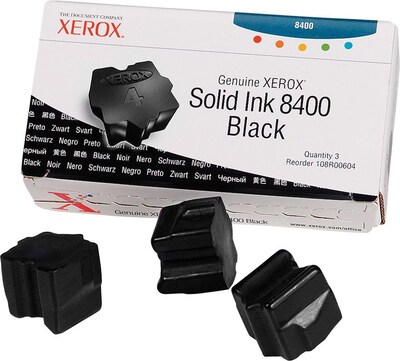 Xerox 108R00604 Black Solid Ink Cartridge, Standard Yield, 3/Pack