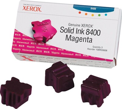 Xerox 108R00606 Magenta Standard Yield Solid Ink Cartridge, 3/Pack