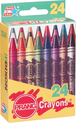 Dixon Wax Crayons; 24 Colors, Hang-Tab Box