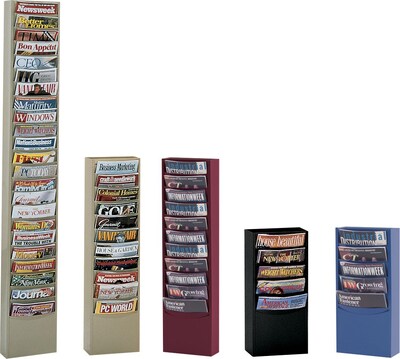 Durham® Steel Literature Rack, 23 Pocket, For 8-1/2"W Paper, Tan