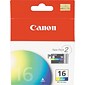 Canon BCI-16 Yellow Standard Yield Ink Cartridge, 2/Pack (9818A003)