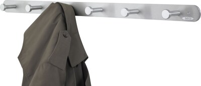 Safco Satin Aluminum Six Nail Head Coat Rack