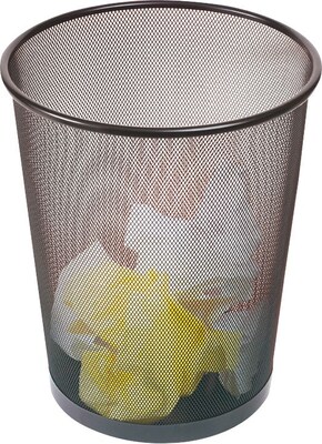 Staples® Indoor Trash Can Without Lid, Black Steel Mesh, 5 Gal. (56903)