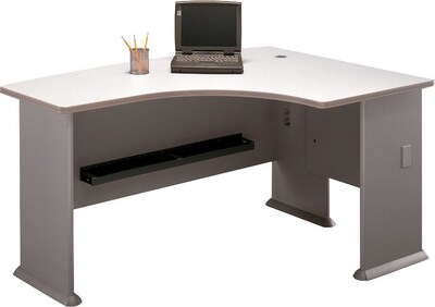 Bush Business Furniture Cubix 60W x44D Right Hand L-Bow Desk, Pewter/White Spectrum, Installed (WC14522FA)