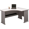Bush Business Furniture Cubix 60W x44D Right Hand L-Bow Desk, Pewter/White Spectrum, Installed (WC14522FA)