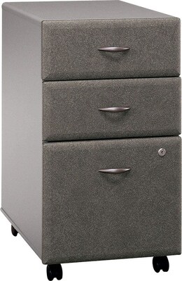 Bush Business Furniture Cubix 3 Drawer Mobile File Cabinet, Pewter/Pewter, Installed (WC14553PSUFA)
