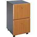 Bush Business Furniture Cubix 2 Drawer Mobile File Cabinet, Natural Cherry/Slate, Installed (WC57452SUFA)