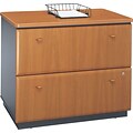 Bush Business Furniture Cubix 36W Lateral File Cabinet, Natural Cherry/Slate, Installed (WC57454PSUFA)