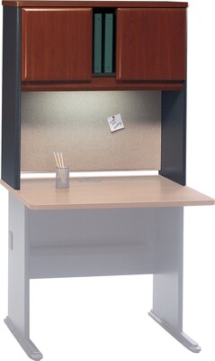Bush Business Furniture Cubix 36W Hutch, Hansen Cherry/Galaxy, Installed (WC94437PFA)