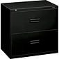 HON Lateral File, 2 Drawers, Molded Pull, 30"W, Black Finish (BSX432LP)