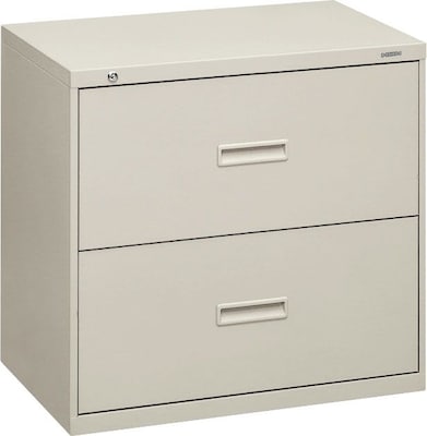 HON 400 Series 2-Drawer Lateral File Cabinet, Letter/Legal, Light Gray, 30W (BSX432LQ)