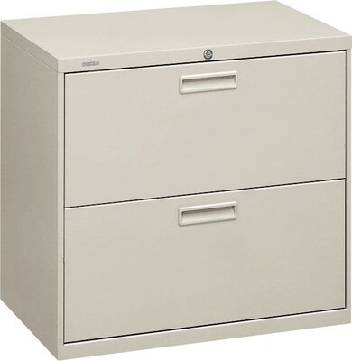 HON® Brigade® 500 Series 2 Drawer Lateral File Cabinet, Letter/Legal, Light Grey, 30W (HON572LQ)