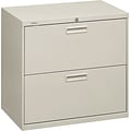 HON® Brigade® 500 Series 2 Drawer Lateral File Cabinet, Letter/Legal, Light Grey, 30W (HON572LQ)