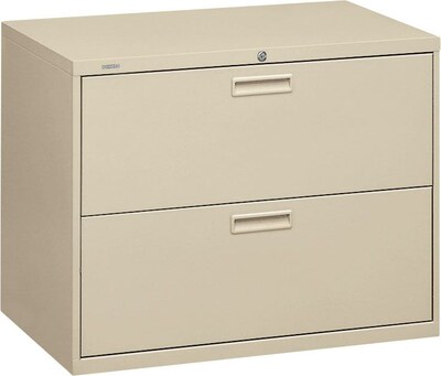 HON® Brigade® 500 Series 2 Drawer Lateral File Cabinet, Letter/Legal, Putty, 36W (H582LL)