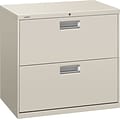 HON® Brigade® 600 Series Lateral, 2-Drawer, Light Gray, 19.25D