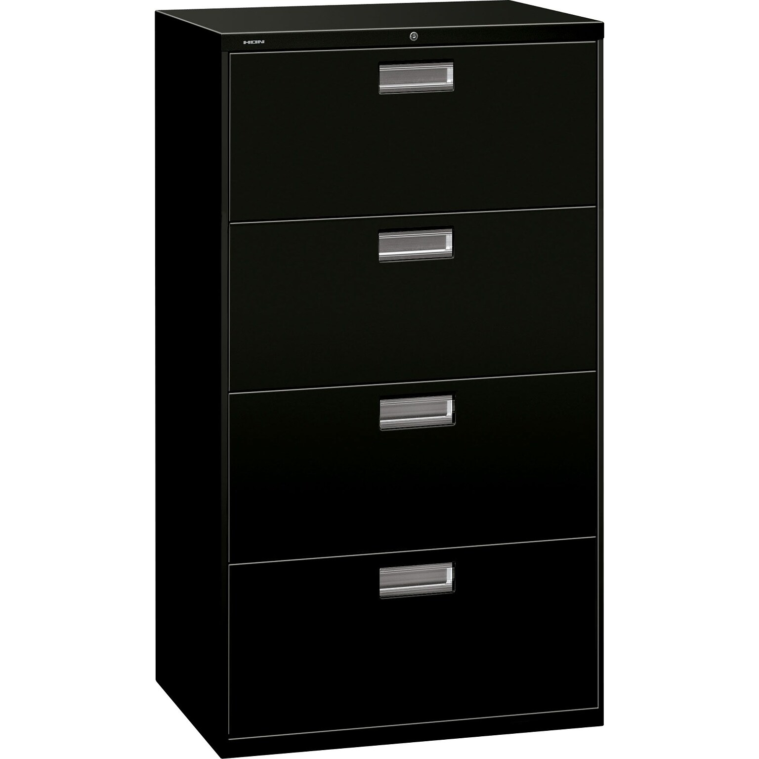 HON Brigade 600 Series 4 Drawer Lateral File Cabinet, Letter, Black, 30W (674L-P) NEXT2018 NEXT2Day